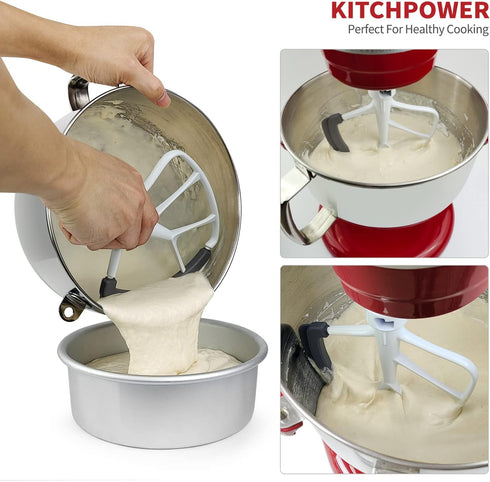 6 Quart Flex Edge Beater for Bowl-Lift Stand Mixers, Paddle Attachment Mixer Accessory...