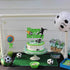 Soccer Cake Topper Happy Birthday Sign Football Player Cake Decorations for Sport Theme Man Boy Girl Birthday Party Supplies Double Sided Green Sp...