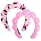 Wecoe 2pcs Skincare Headband For Washing Face Spa Makeup Face Wash Headband Cute Pink Black Cheetah Leopard Printed Puffy Sponge Bubble Headband H...