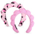 Wecoe 2pcs Skincare Headband For Washing Face Spa Makeup Face Wash Headband Cute Pink Black Cheetah Leopard Printed Puffy Sponge Bubble Headband H...