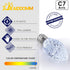 25 Pack C7 Cool White LED Replacement Christmas Light Faceted Bulbs, 0.72W, 2 SMD LEDs in Each Light Bulb, E12 Base, Commercial Grade Replacement ...