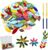 LITMIND 120 Pieces Mosaic Tiles, Precut Stained Glass Petal Leaves for Crafts, Mosaic Making Supplies Ceramic Tiles - Include 2Pcs Diamond Needle ...