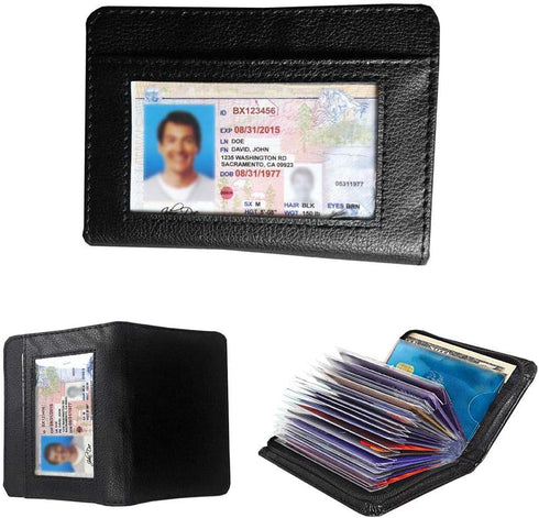 Credit Card Holder Wallet RFID Blocking Leather Wallet for Men and Women with Zipper, Huge Storage Capacity...