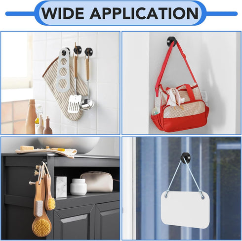 Suction Cup Hooks for Shower, 2 Pack Shower Hooks Vacuum Suction Hooks Removable and Reusable Towel Hooks Suction Hooks for Shower, Bathroom, Kitc...