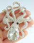Sindary Unique 3.15" Austrian Crystal Octopus Brooch Pin Pendant BZ5097...