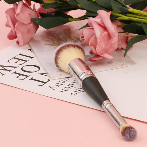 Dual-ended Foundation Brush Double Ended Kabuki Brush Concealer Brush Ideal for Liquid,Powder,Cream,Blending,Buffing,Concealer Sliver...