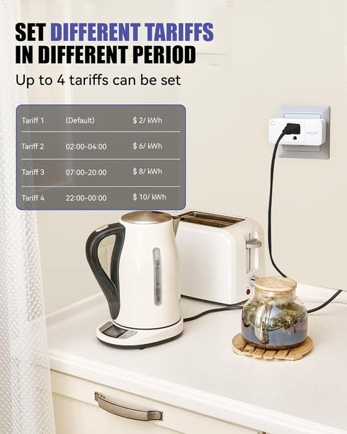 BALDR Wi-Fi Power Meter Socket: Smart Outlet for Remote Energy Monitoring, Tariff Setting, and Budget Alerts - Expands WiFi Energy Monitoring Syst...