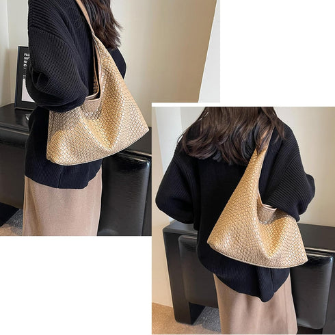 2024 Leather Tote Bag for Women Top-handle Shoulder Bag, Hobo Bags Large Capacity Soft Vegan Crossbody Handbag Underarm...