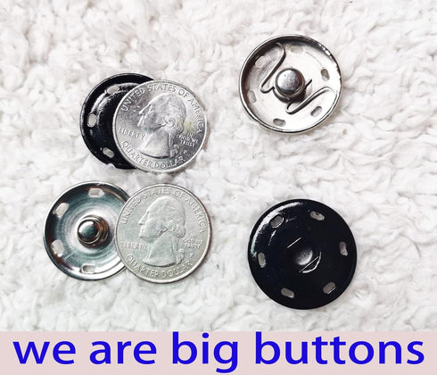 JOSDIOX Large Snaps for Sewing Big Sew on Snap Large Buttons 12 Sets Big Metal Snap Fastener Buttons Press Button for Sewing Clothing Silvery and ...
