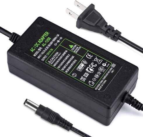 DC 12V 5A Power Supply Adapter, US Plug, 4.6FT Power Cord, AC 100-240V to DC 12V 5A Switching Transformer Jack 5.5mm x 2.5mm for LED Strip, Light,...