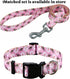 4 Feet Dog Leash Lead - Floral Tribal Bohemian Pattern Walking Training Lead Leashes for Small Medium Large Dogs (Pink White Flower)...
