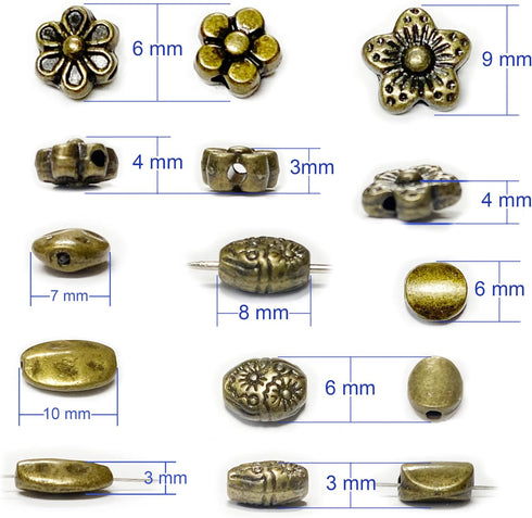 Heather's cf Brass Spacer Beads for Jewelry Making Supplies Flat Bead Findings Small Seed Beads for Necklace Earring Bead Bracelet Making kit Bulk...