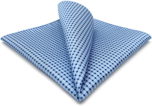 SHLAX&WING Blue Dots Dotty Men's Hanky Silk Pocket Square For Business...