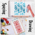 15 Pieces Stencils for Painting on Wood, Reusable Border Furniture Stencil Plastic Cake Decorative Template for Wood DIY Craft Canvas Fabric (15 B...