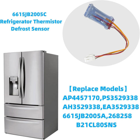 6615JB2005C Defrost Sensor For LG Refrigerator Defrost Thermostat Sensor Replacement Part:6615JB2005S AP4457170 PS3529338 AH3529338 EA3529338 6615...