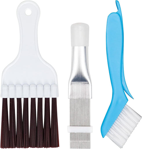 Air Conditioner Condenser Fin Cleaning Brush 3 Pieces,Stainless Steel Straightener Coil Comb Brush,Refrigerator Coil Cleaning Whisk Brush Tool Set...