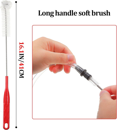 2 Packs Hydration Bladder Cleaning Kit, 8 in 1 Water Bladder Cleaning Brush Kit includes Flexible Long Bladder Brush for Hose Small Bite Valve Bru...