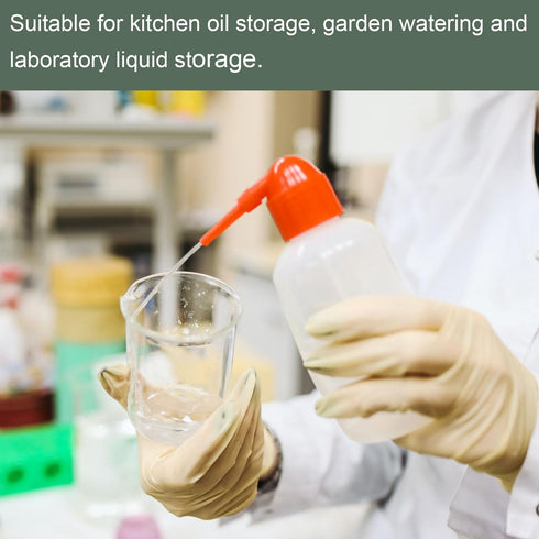 YOKIVE 1 Pcs Squeeze Wash Bottle, Lab Container with Bent Tip | Liquid Storing, Great for Laboratory, Gardening, Experiment Use (Translucent, 500M...