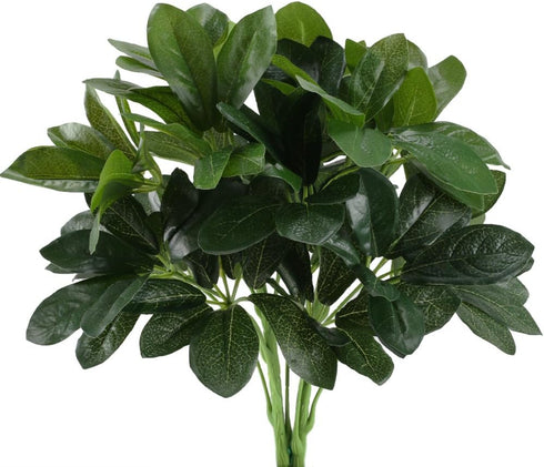 GTIDEA Artificial Shrubs Plants Fake Silk Schefflera Bushes Real Touch Faux Greenery Leaf Arrangements Indoor Outdoor Garden Office Home Table Cen...