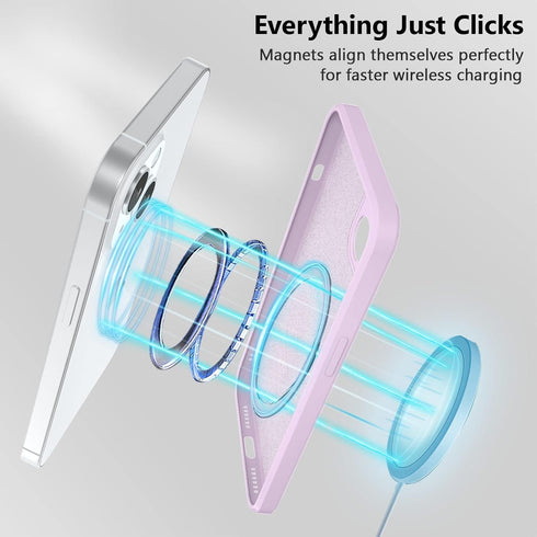 UEEBAI Liquid Silicone Wireless Charging Phone Case for iPhone 13 6.1 inch, Built-in Magnets Compatible with MagSafing Faster Charging Slim Fit So...