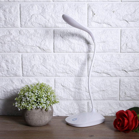 USB Charging Table Lamp with Flexible Neck, 3 Levels Dimmable LED Desk Light with Touch Switch, Night Reading Lamp, USB Table Lamp Dimmable...