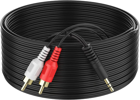 3.5mm to RCA Cable 10ft 3.5mm TRS Male to 2RCA Male Stereo Y Splitter RCA Cord Compatible with Echo Dot, Smartphone, MP3, Tablet, Stereo Receiver,...
