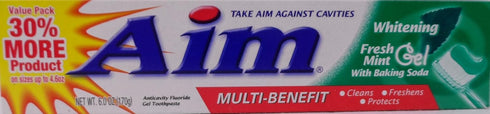 Aim Toothpaste 6 oz Tube (pack of 6) Fresh Mint gel...