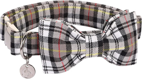 DOGWONG Soft &Comfy Bowtie Dog Collar,Detachable and Adjustable Bow Tie Collar,for Small Medium Large Pet...
