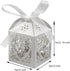 KPOSIYA 70 Pack Love Heart Laser Cut Wedding Party Favor Box Candy Bag Chocolate Gift Boxes Bridal Birthday Shower Bomboniere with Ribbons...