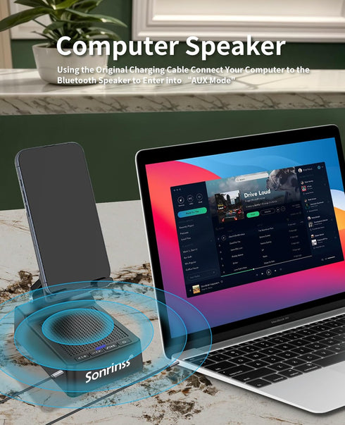 Wireless Bluetooth Speakers with phone Stand? Portable cell phone holder with bluetooth speaker for Home,Office,Outdoor?Gifts for men women (Black...