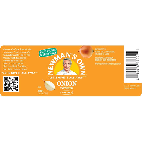 Newman's Own Onion Powder, Made from real onions, perfect for sauces, gravies, soups or dips, Non-GMO, Kosher, 2.61 Oz. Bottle...