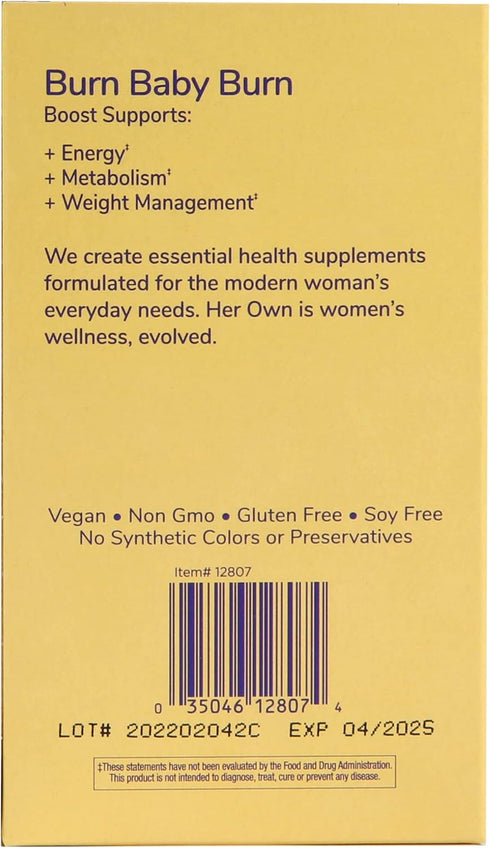 her own Boost, Helps Boost Energy, Supports Metabolism, Proprietary Thermogenic Blend, Green Tea Leaf Extract, Gluten and Soy Free, Vegan, 60 Caps...