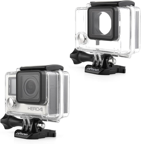 SOONSUN Standard Waterproof Case Dive Housing for GoPro Hero 4 Black, Hero 4 Silver, Hero 3+, Hero 3 Cameras with BacPac Backdoor for Extended Bat...