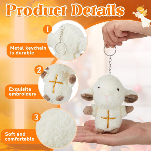 Shappy Mini Plush Lambs Jesus Plush Toys Lamb of God Lambs Stuffed Animal Religious Stuffed Animal Christian Toys Gifts for First Communion Christ...
