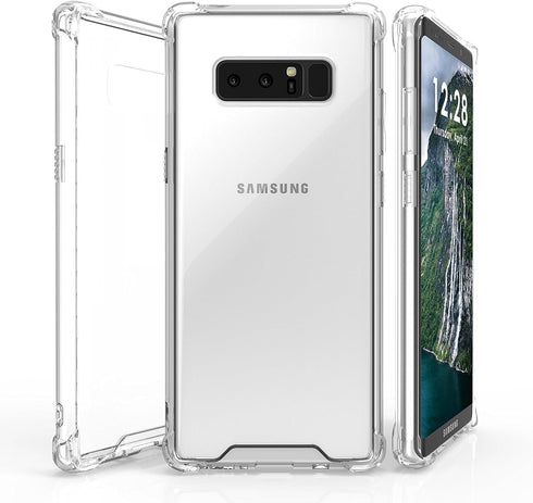 KIOMY Case for Samsung Galaxy Note 8 Shockproof Bumper Protective Cover Hybrid Design Hard PC Back + Flexible TPU Raised Bezel Transparent Slim Fi...