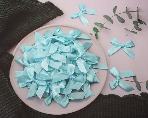 Tupalizy Ribbon Bows Mini Satin Fabric Bows Flowers for DIY Craft Sewing Scrapbooking Wedding Christmas Party Favors Bakery Treat Gift Box Decorat...