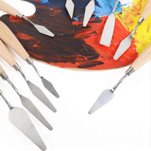 CONDA 11 Piece Stainless Steel Spatula Palette Knife Professional Palette Knife Painting Wood Handle...
