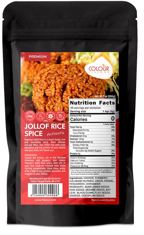 Colour Flavour Jollof Rice Spice | Tasty Smoky Jollof Rice in Minutes | The Perfect Seasoning for Rice | Made with Herbs and Superfoods | The Only...