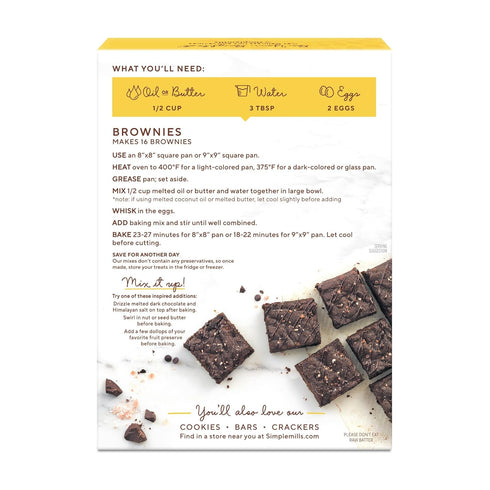 Simple Mills Almond Flour Baking Mix, Chocolate Brownie Mix - Gluten Free, Plant Based, 12.9 Ounce (Pack of 1)...