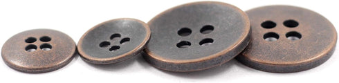 Bezelry Antique Copper Concave Metal Hole Blazer Button Set. 6 Pcs of 23mm, 8 Pcs of 15mm...