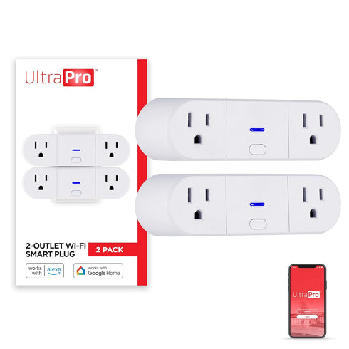 UltraPro Smart Plug WiFi Outlet, Smart Home, Smart Switch, Dual Smart Outlet, Works with Alexa, Echo & Google Home, No Hub Required, App Controlle...