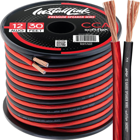 Install Link 12 Gauge Speaker Wire for Car, Home or RV Audio Cable, 30ft, CCA...