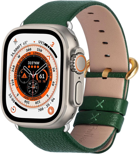 Fullmosa Leather Bands Compatible with Apple Watch Band 41mm 40mm 38mm 42mm for Women Men, Top Grain Genuine Leather Strap for iWatch Series 10/9/...