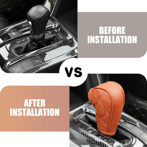 1 PC Car Gear Shift Cover Replacement, Breathable Leather Design, Soft Durable Vehicle Gear Shifter Decor, Universal Waterproof Automotive Shifter...