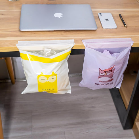 Adhesive Cartoon Owl Disposable Car Trash Bags, Leakproof Vomit Bags, Suitable for Car Travel Airline Home Kitchen Bathroom Office Adhesive Garbag...
