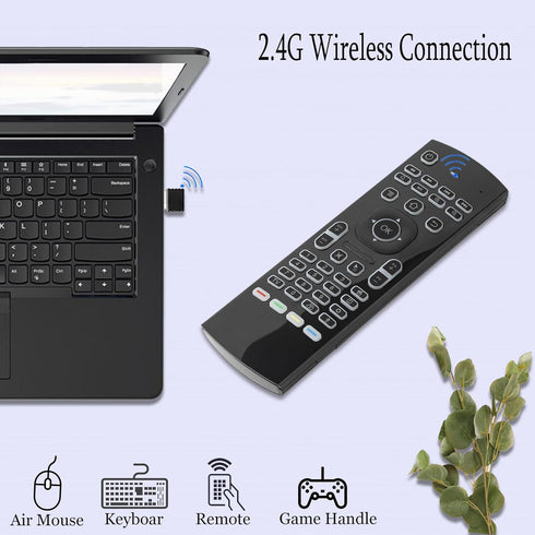 MX3 Air Mouse Voice Remote Control, 2.4G Multifunctional Blacklight Mini Wireless Keyboard Air Mouse Remote for Android Smart TV Box, 3-Gyro&Gsens...