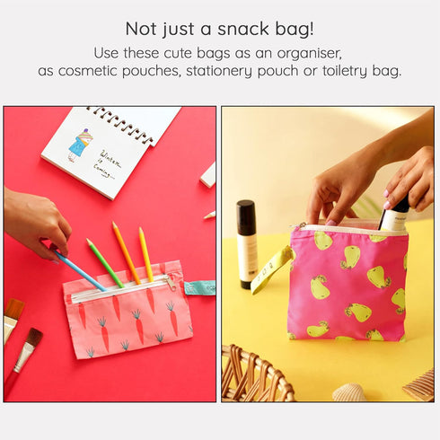 100% RECYCLED Reusable Sandwich Bags & Snack Bags by EcoRight | Food Safe BPA Free | Set of 2...