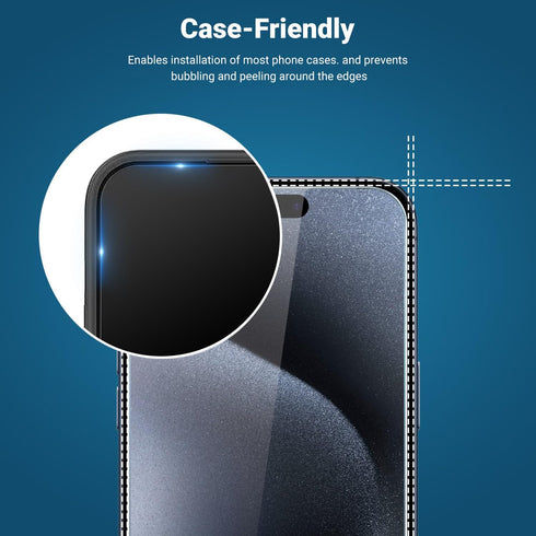 JINTONG 5 Pack Tempered Glass Screen Protector for iPhone 15 Pro Max (6.7 Inch) Tempered-Glass Film with Bubble Free Easy Installation Tool, Scrat...
