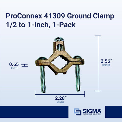 SIGMA ENGINEERED SOLUTIONS ProConnex 41309 Ground Clamp 1/2" - 1"...