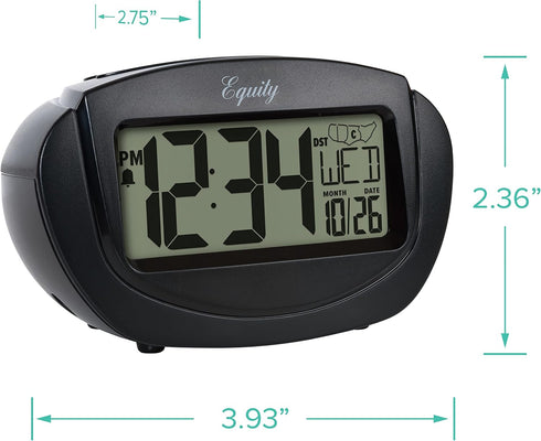 Equity by La Crosse 31022 Insta-Set LCD Alarm Clock, Black...